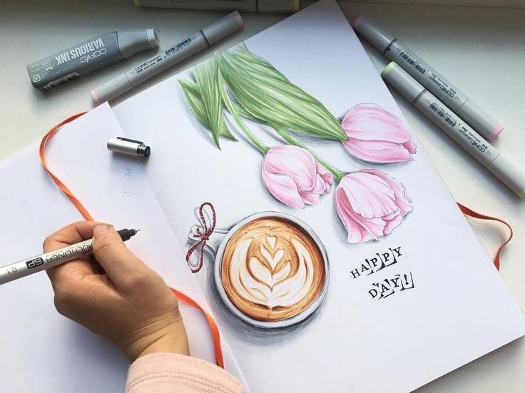 Рисование маркерами для скетчинга
