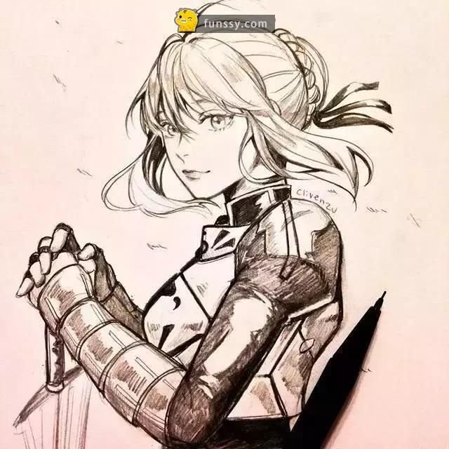 Fate арты карандашом