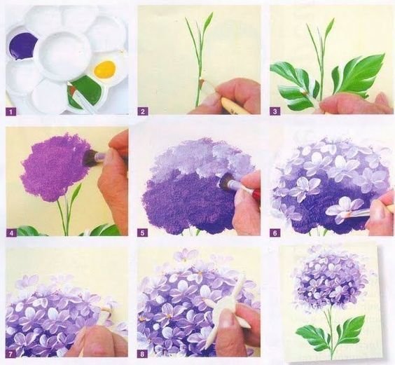 Рисование красками цветы