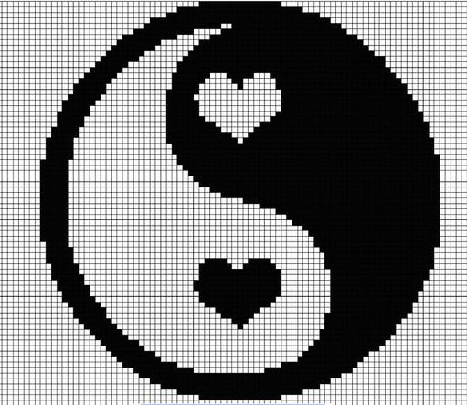 Схема для вышивки крестиком Инь Янь