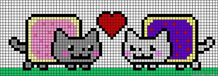 Рисунки котов по клеточкам