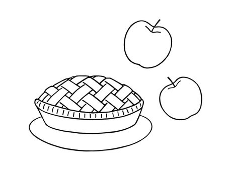 Рисунок пирога с яблоками