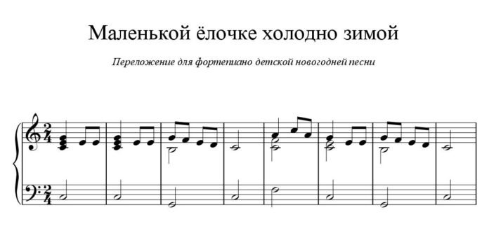 Новогодние песни Ноты для фортепиано