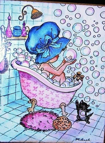 Карикатуры в ванной комнате