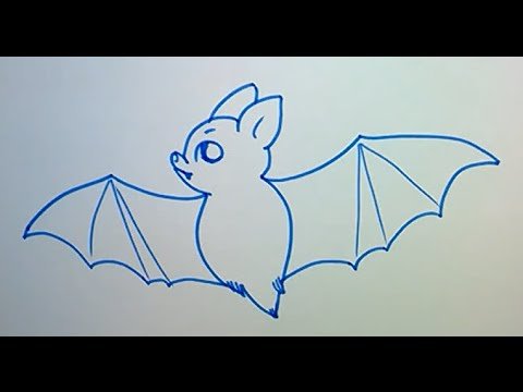 Летучая мышь карандашом для детей