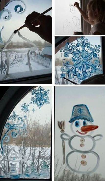 Рисунки на окнах
