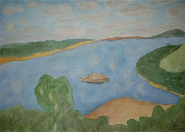 Рисунок Волги реки детский