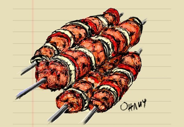 Шашлык нарисованный