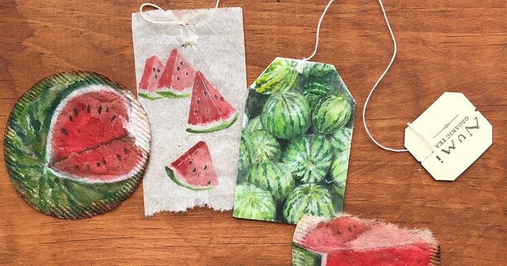 Рисование на чайных пакетиках