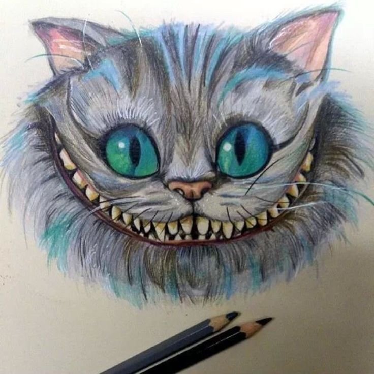 Рисунок Чеширского кота из Алисы в стране