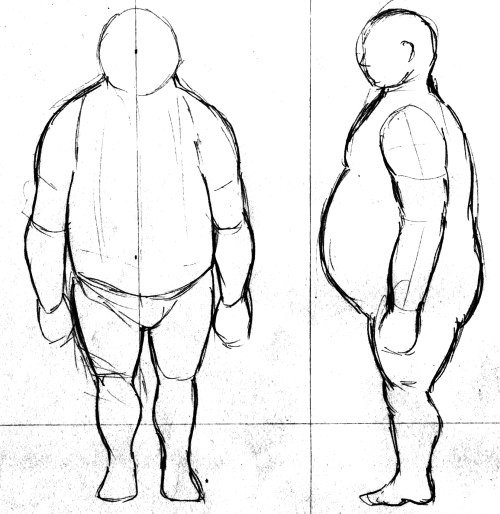 Фигура полного мужчины эскиз
