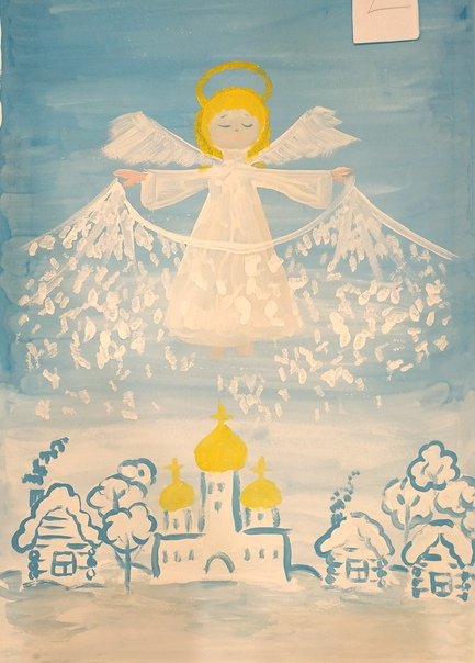 Рисование с детьми Покрова Богородицы