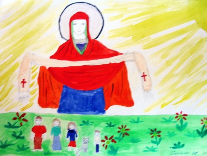 Рисование с детьми Покрова Богородицы