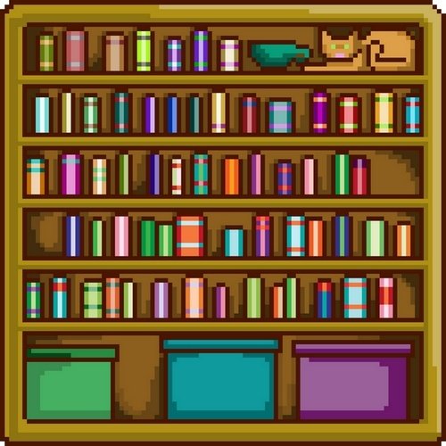 Пиксельный книжный шкаф