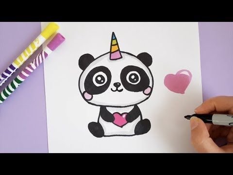 Рисовать панду единорога