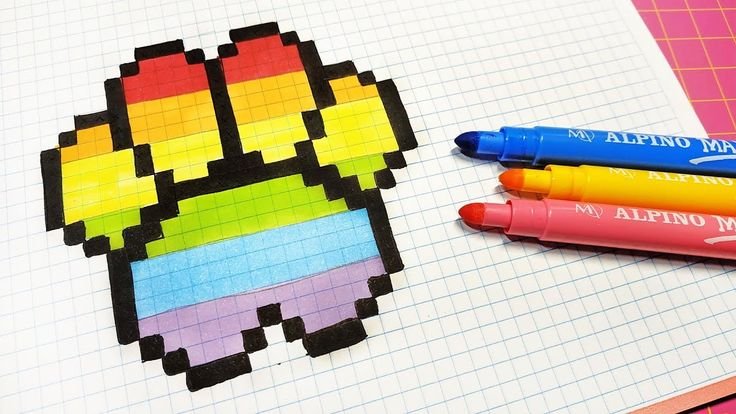 Рисунки по клеточкам фломастерами