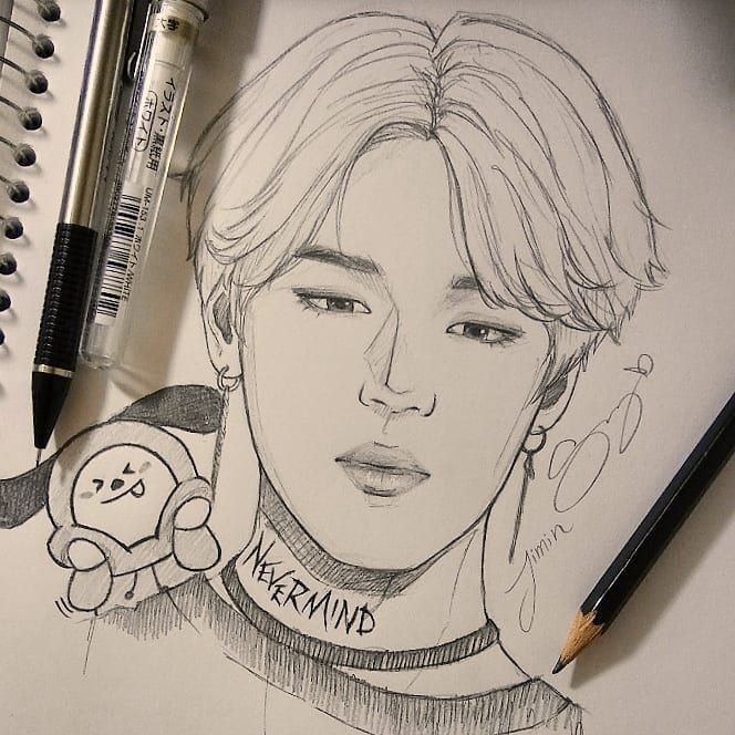 Рисунки BTS Чимин