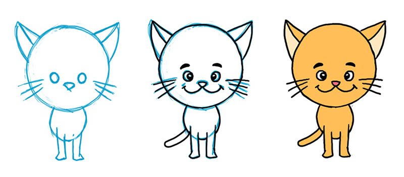 Кошка рисунок для детей