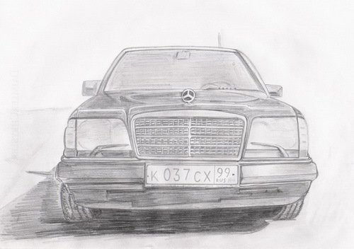 Мерседес w124 рисунок