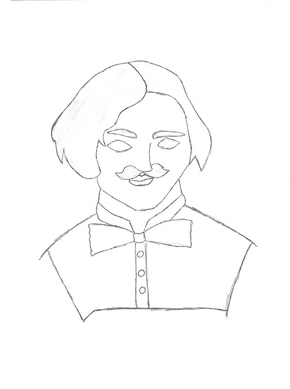 Рисунок Гоголя легко