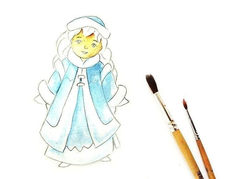 Рисование Снегурочка