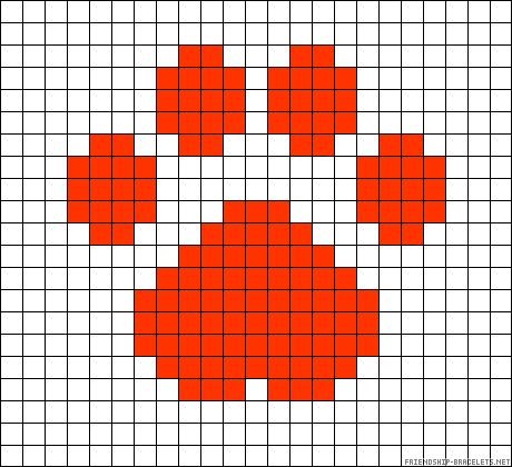 Рисунки по клеткам лапка