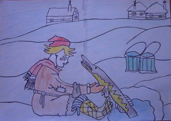 Рисунок на тему сказки по щучьему велению
