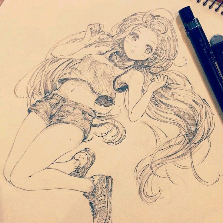 Аниме рисунки в скетчбуке