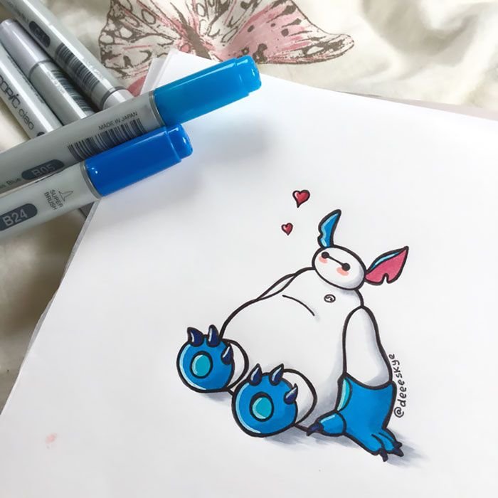Маленькие рисунки фломастерами