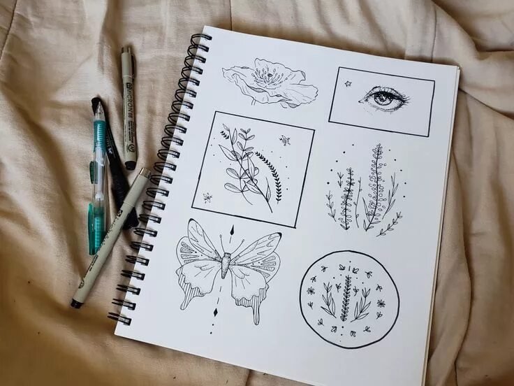 Лёгкие рисунки для скичбука
