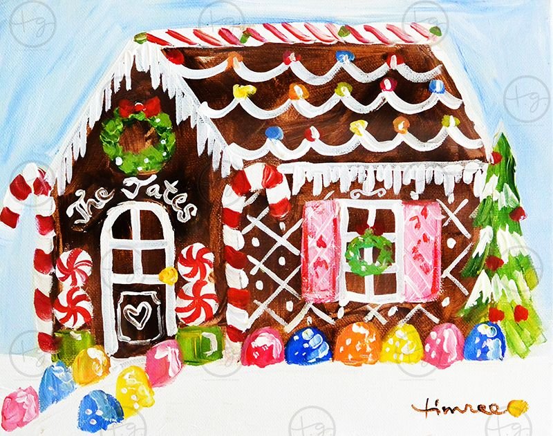 Рисование с детьми Пряничный домик