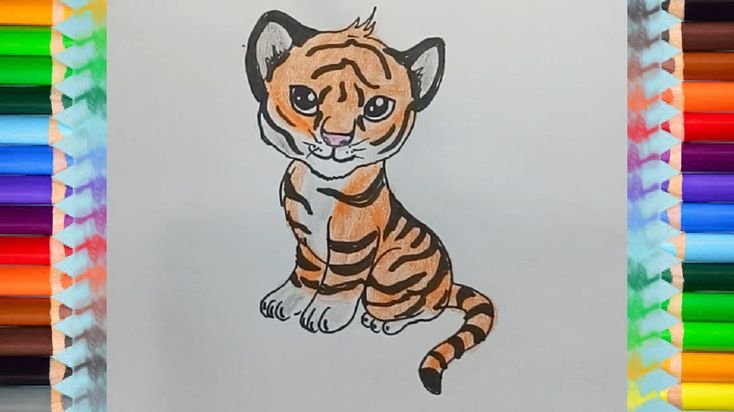 Тигр рисунок легкий