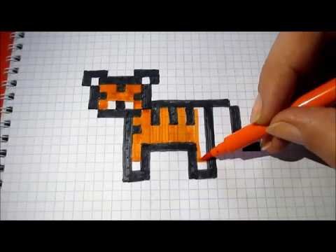 Рисунки по клеточкам Тигрёнок