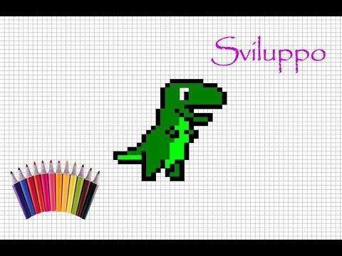 Рисунки по клеточкам динозавры