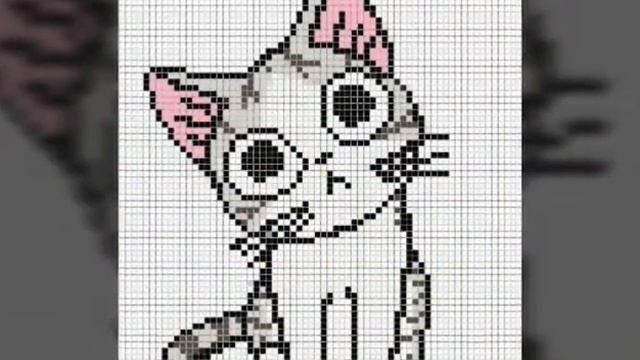 Рисунки по клеточкам кот