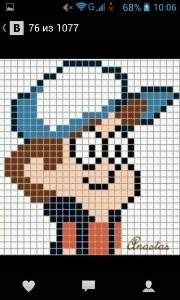 Рисунки по клеточкам Гравити Фолз маленькие
