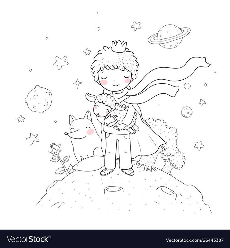 Маленький принц рисунок карандашом