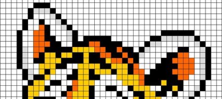 Тигр по клеточкам маленький