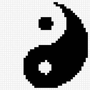 Инь Янь рисунок по клеткам