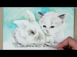 Идеи для рисунков кот и кролик