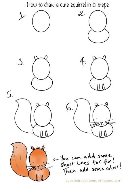 Рисуем белку поэтапно
