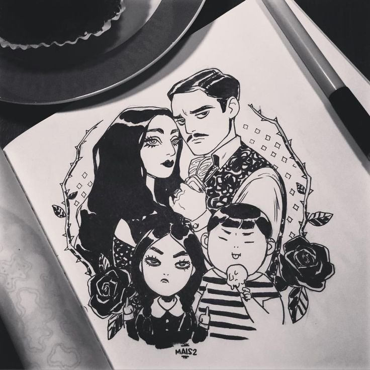 Венсдей Аддамс скетч