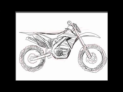 Мотоцикл рисунок карандашом