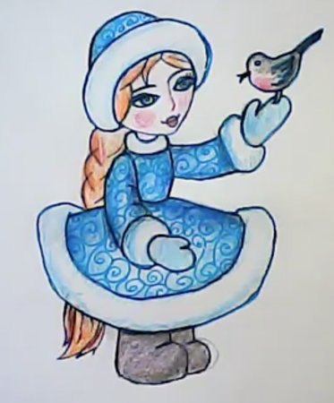 Рисунок Снегурочки для срисовки