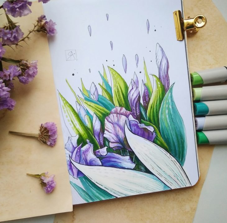 Скетчи маркерами