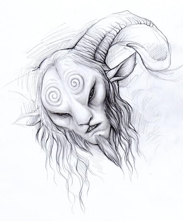 Рисунок фавна карандашом
