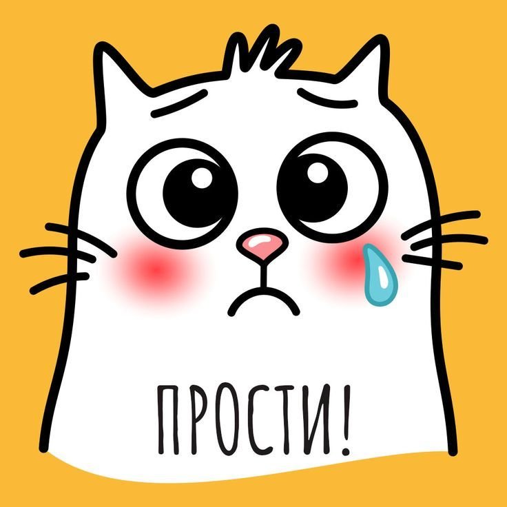 Открытка с котиком прости