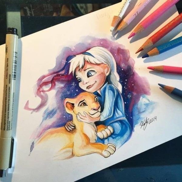 Рисунки Дисней маркерами