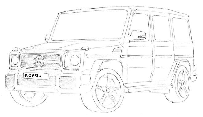Раскраска Мерседес Гелендваген g63