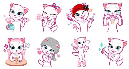 Кошка Анжела наклейки